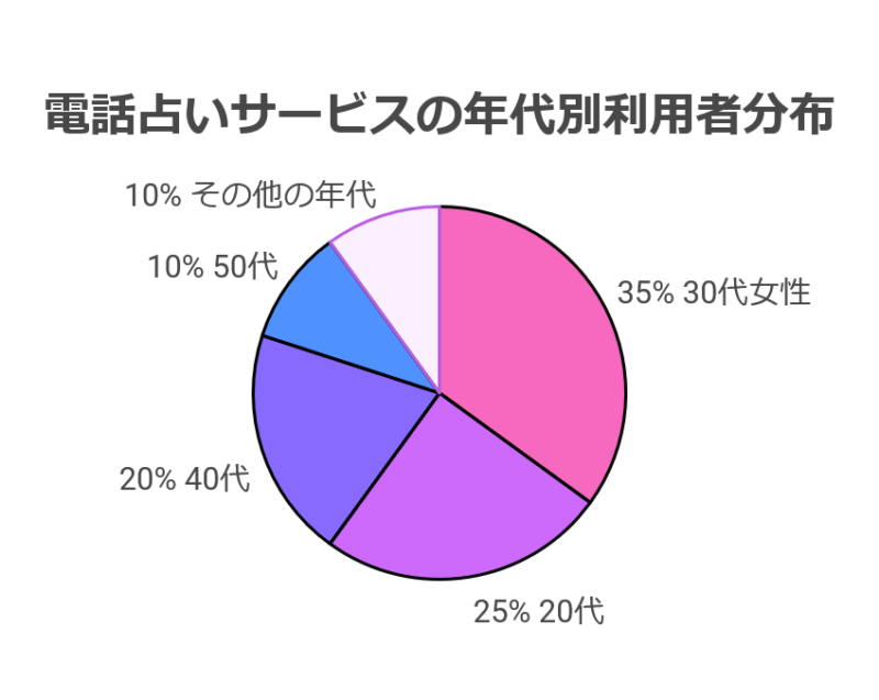 電話占い年代別利用割合