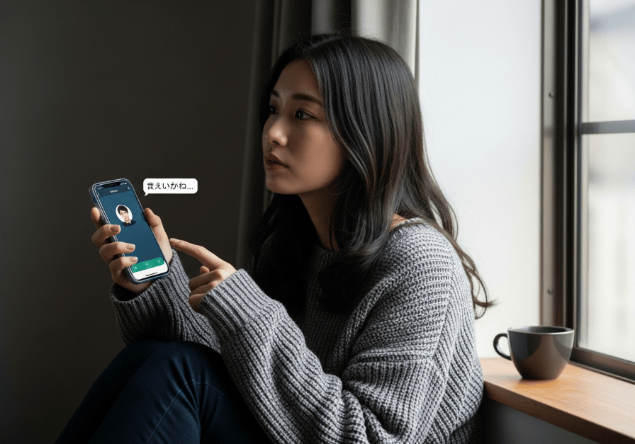 復縁を考えている元彼に連絡しようか迷っている女性