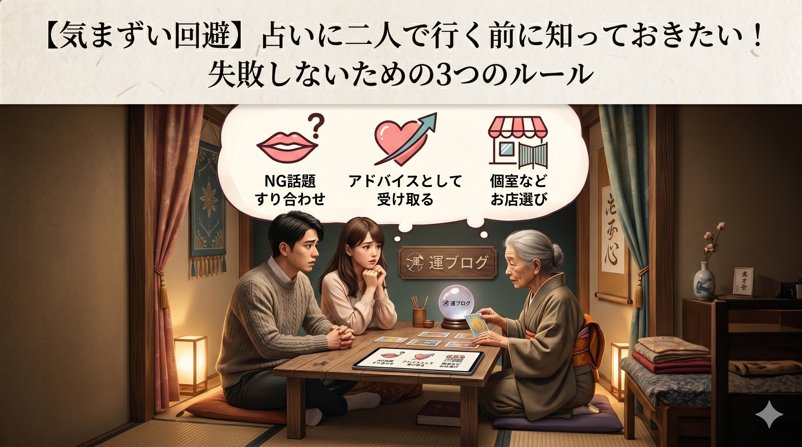占いに一緒に行くのが気まずい女性