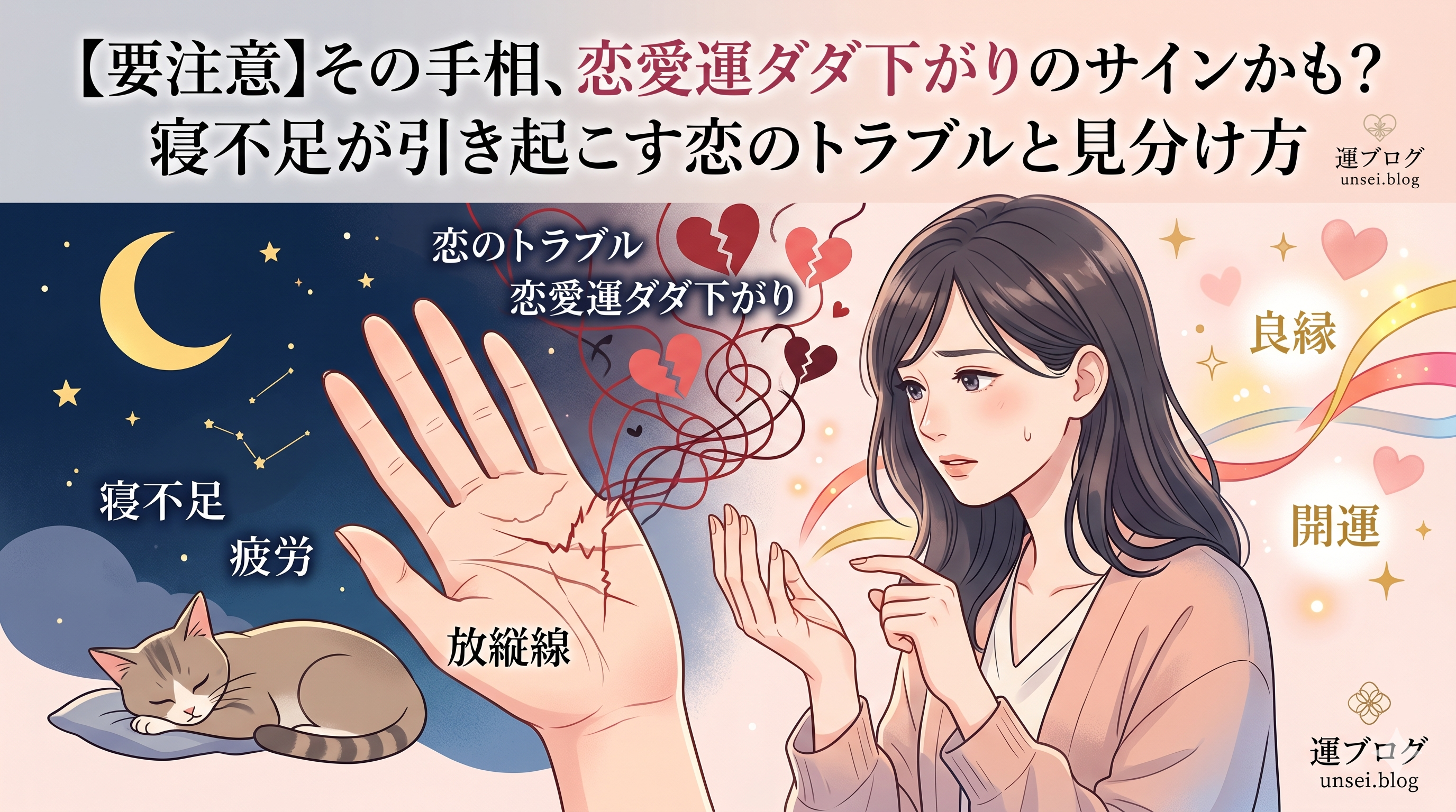 手相寝不足