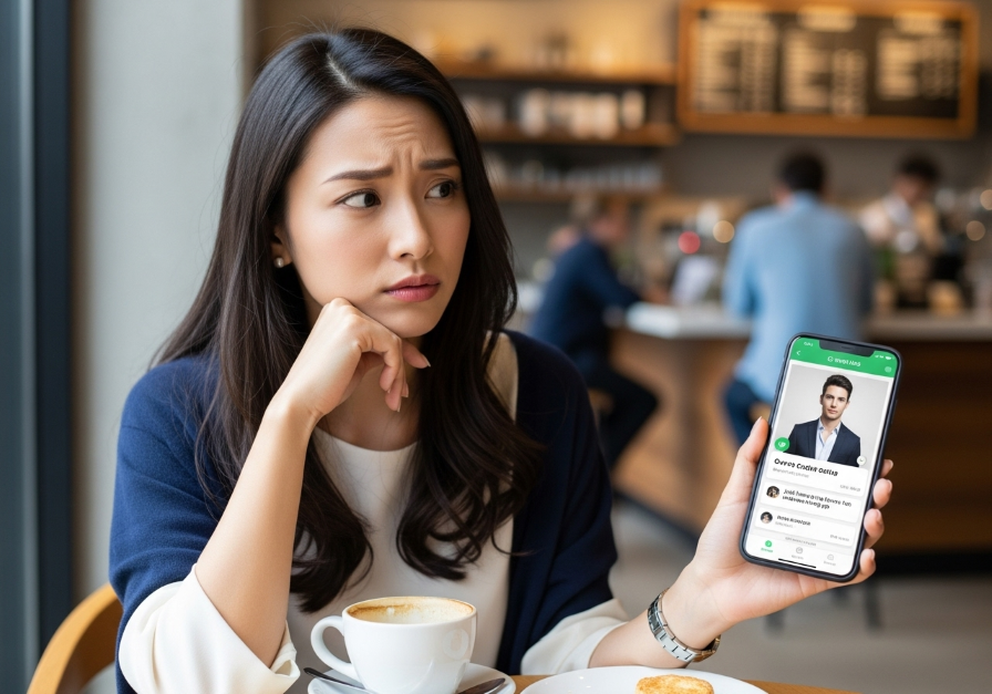 マッチングアプリで見つけた男性が遊び目的だと気づいた女性