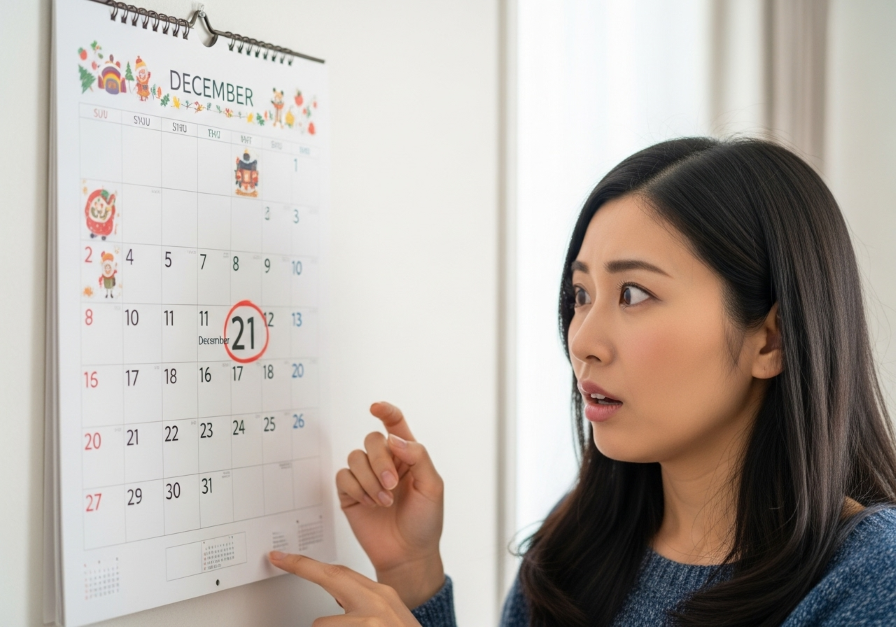 ミラーナンバーの誕生日を見て驚く女性