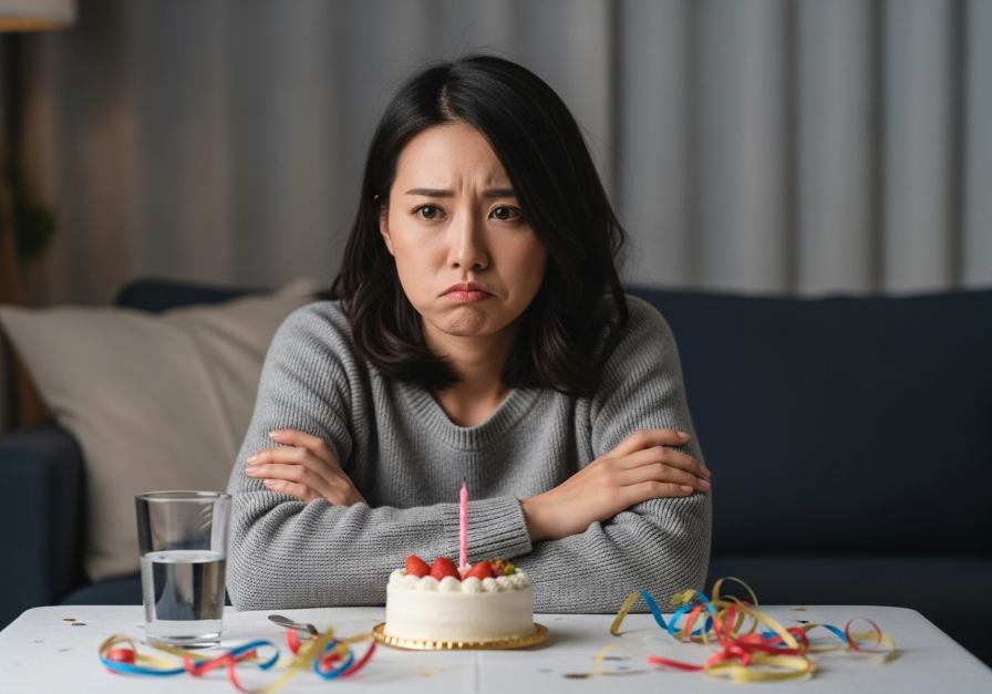 彼氏に誕生日を忘れられて不機嫌な女性