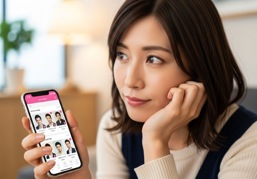 マッチングアプリで浮気がバレないか感が手いる女性