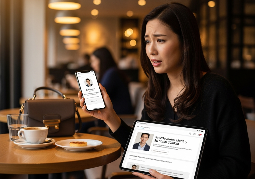 アプリで知り合った男性が学歴詐称していた事に気づいた女性