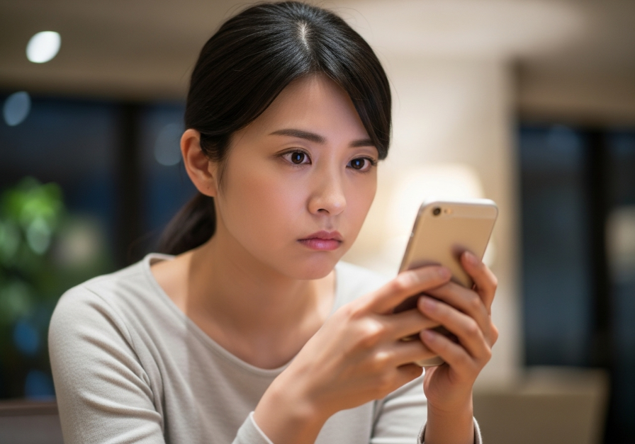 マッチングアプリに今ひとつなじめない女性