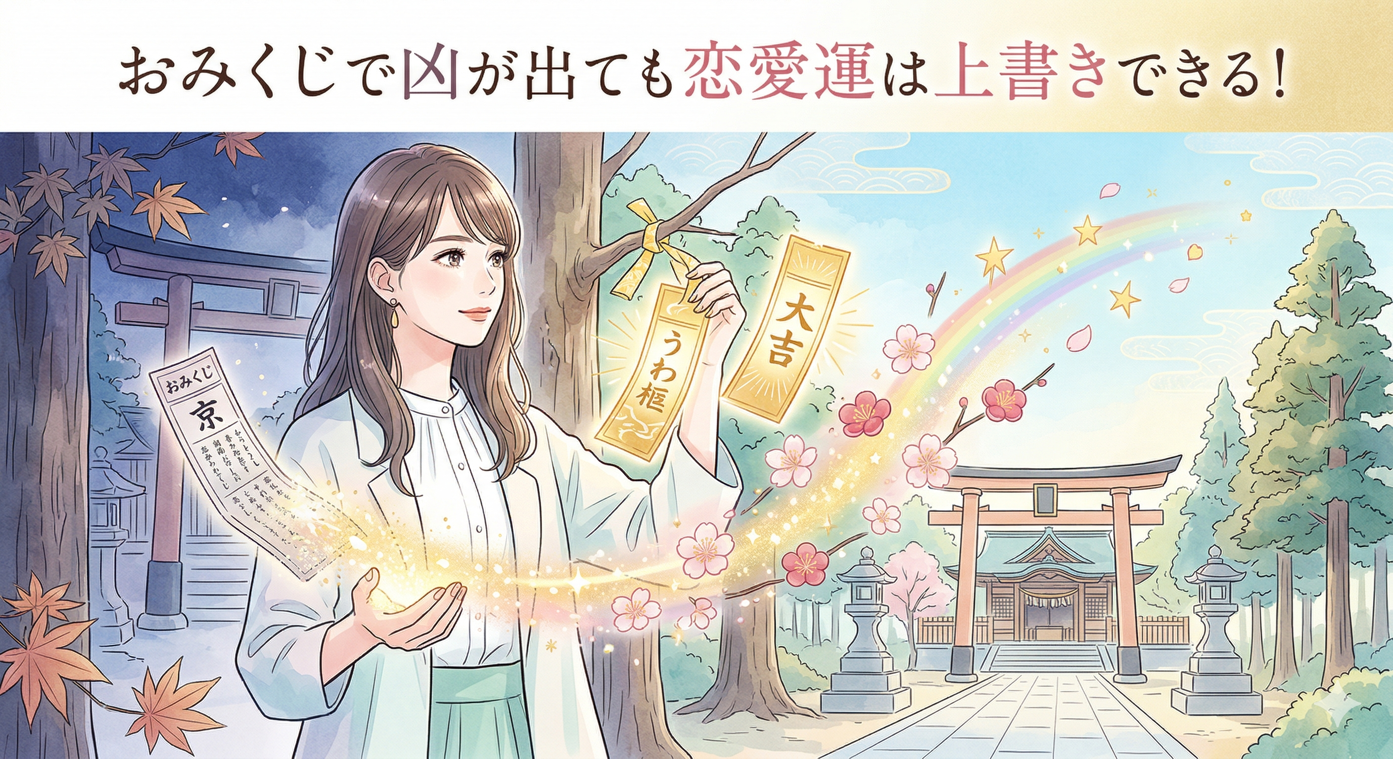おみくじで凶が出た女性