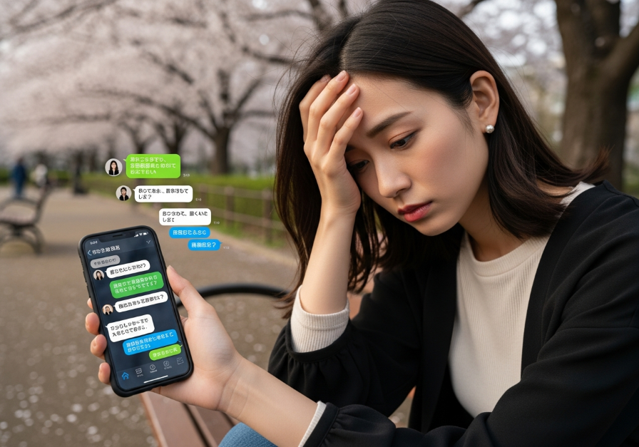 LINEで毎日会いたいといってくる彼氏に疲れた女性