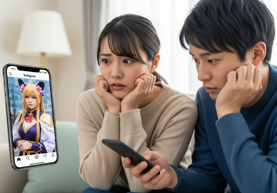 彼氏がコスプレイヤーのSNSをフォローしているのが気になる女性