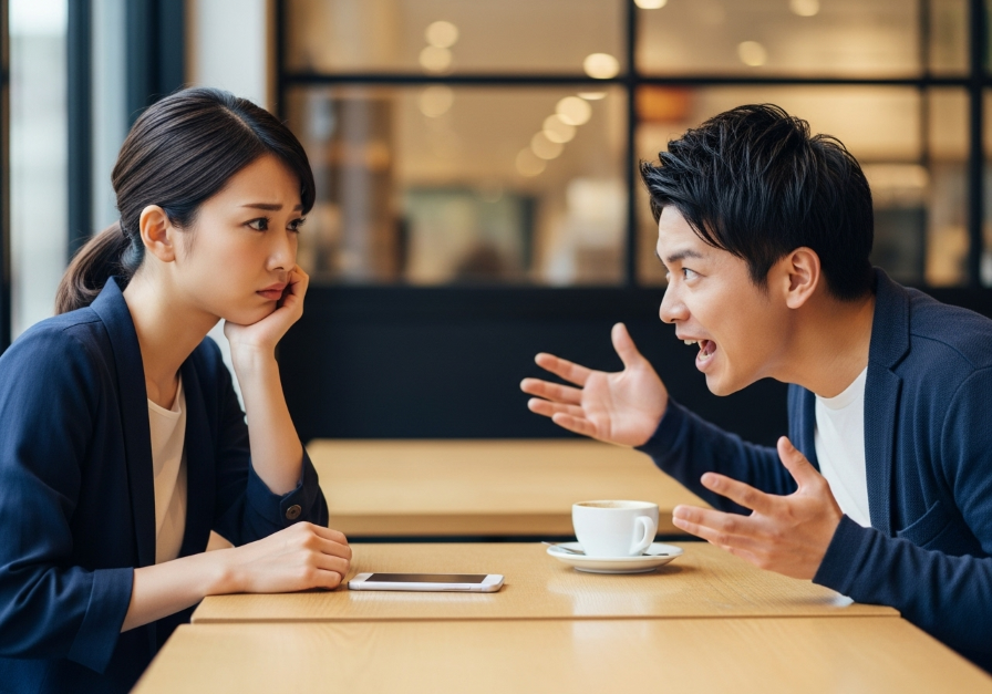 かまってちゃん彼氏に困惑する女性