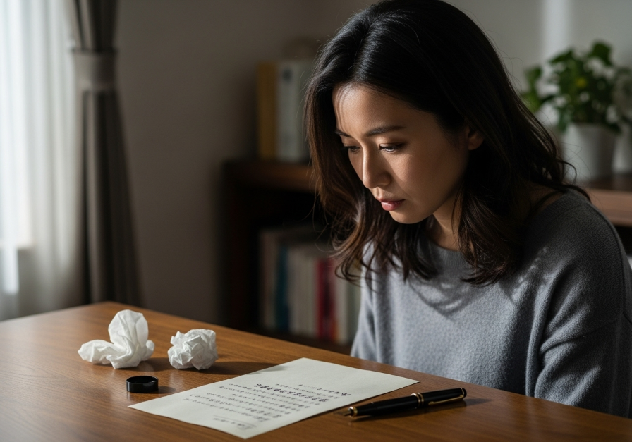 彼氏への手紙が重たいと言われ気落ちする女性