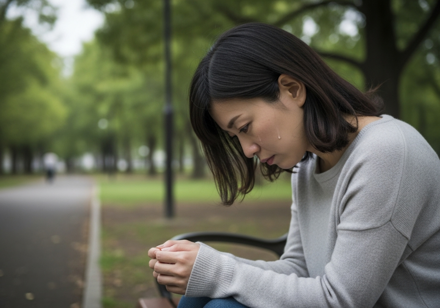 彼氏に友達に戻りたいと言われて落ち込む女性
