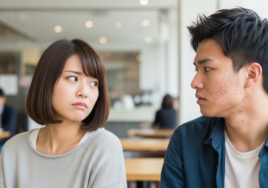 彼氏の肌が汚くて冷めた女性