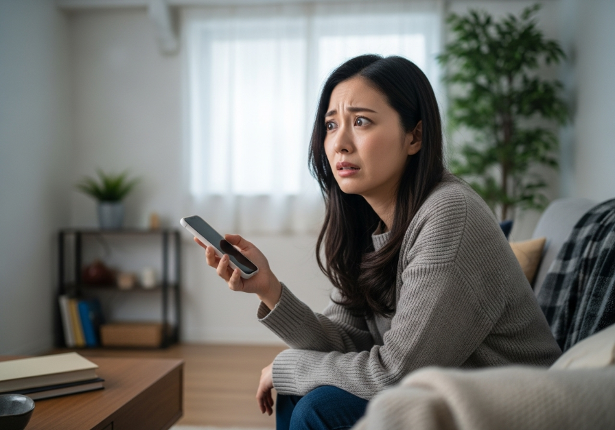 彼氏に一人になりたいと言われて呆然とする女性