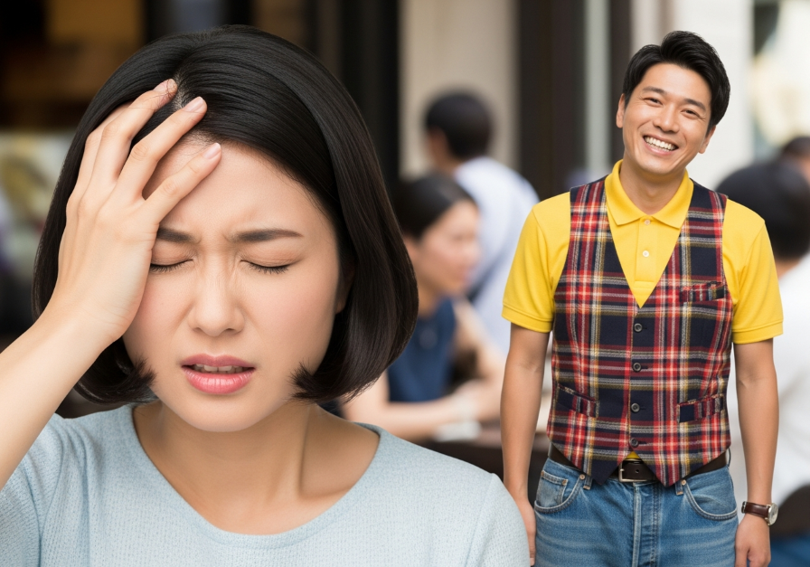 彼氏の服がダサくて頭が痛い女性