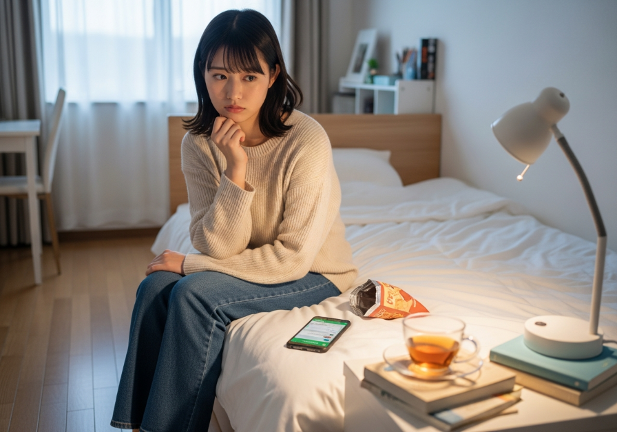 彼氏を部屋に呼ぶタイミングに悩む女性