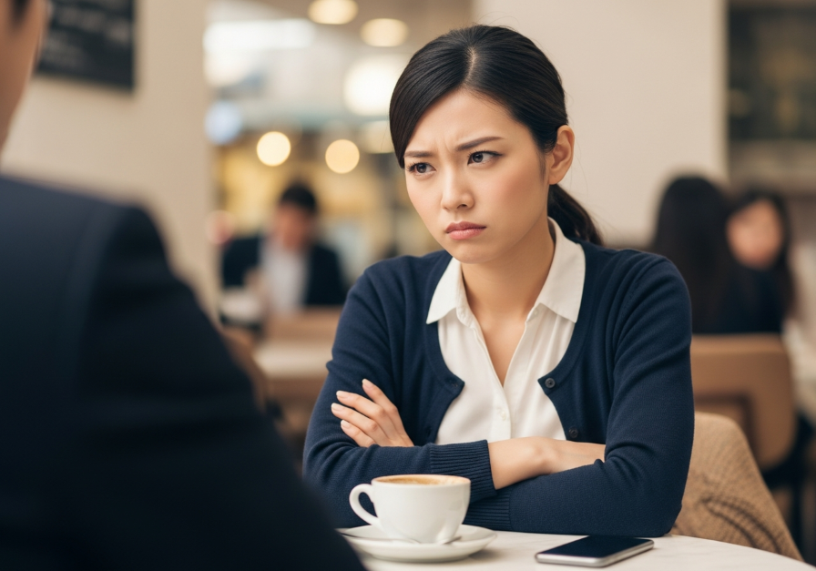他の女性の話ばかりする彼氏に苛つく女性