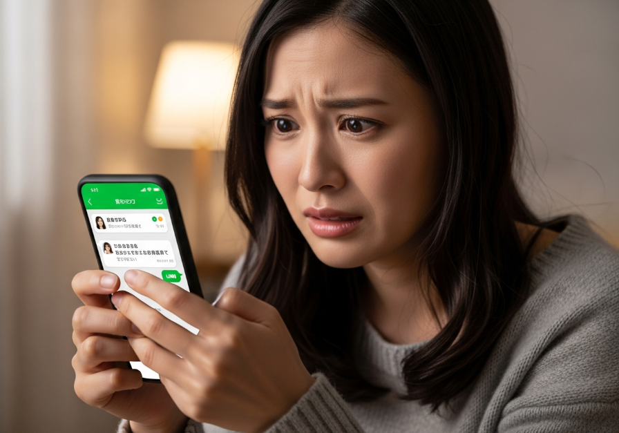 彼氏がほかの女性とライン交換している事に不安になっている女性