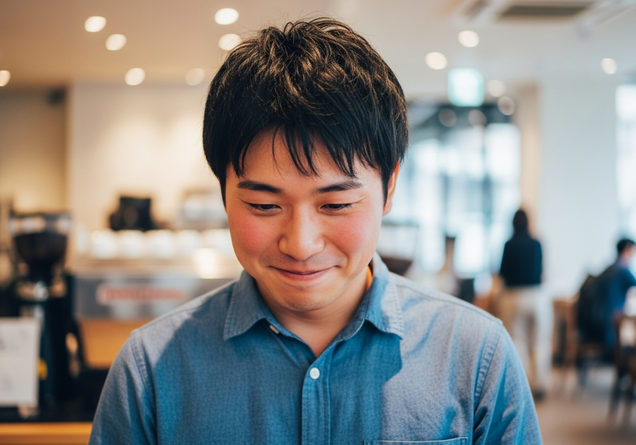 彼女にメロいと言われて照れる男性