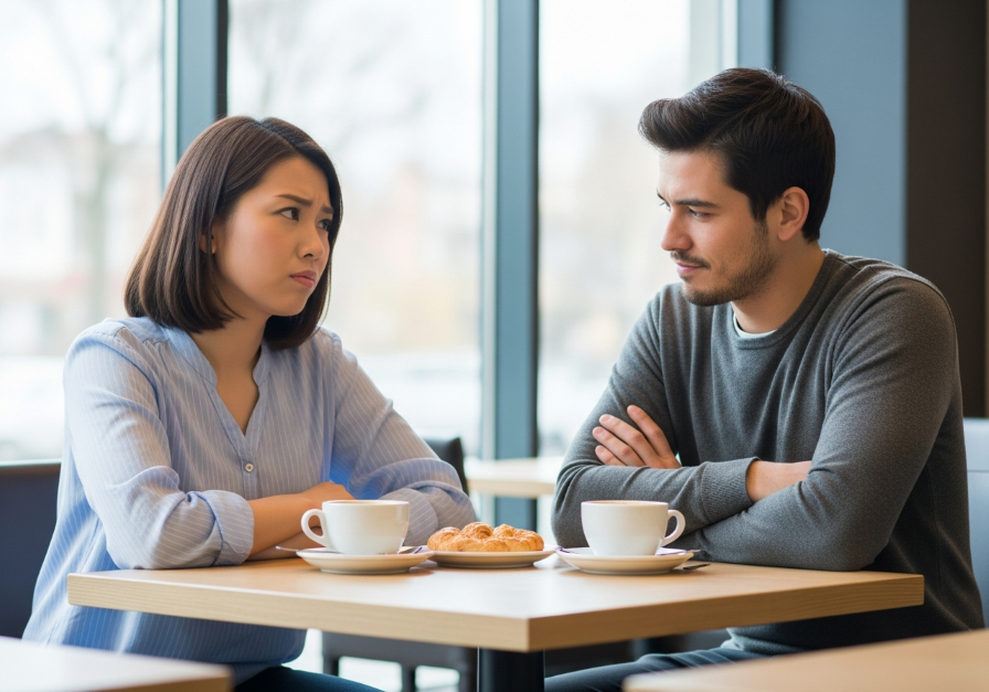 彼が見下す態度を取る事に苛つく女性