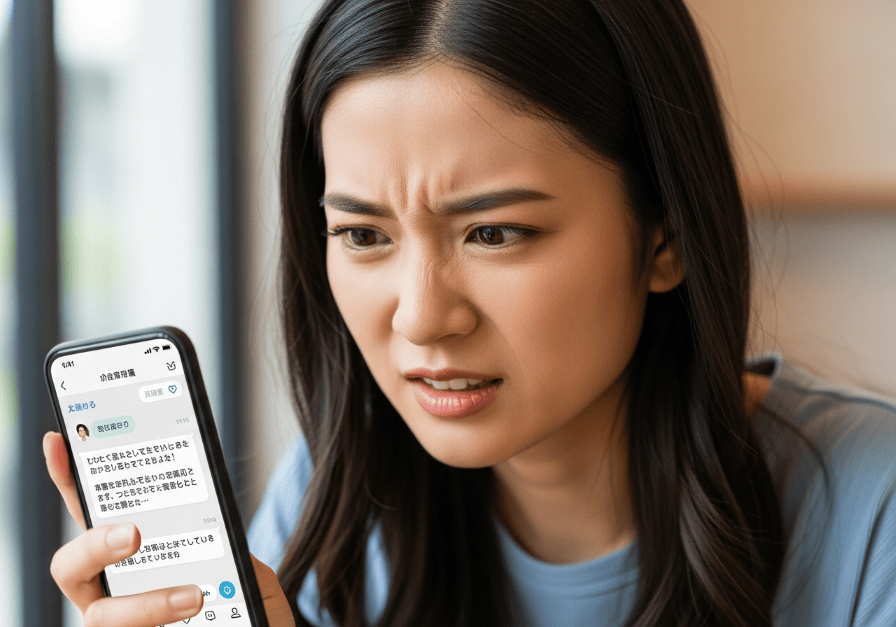 彼氏からのLINEにむかつく女性