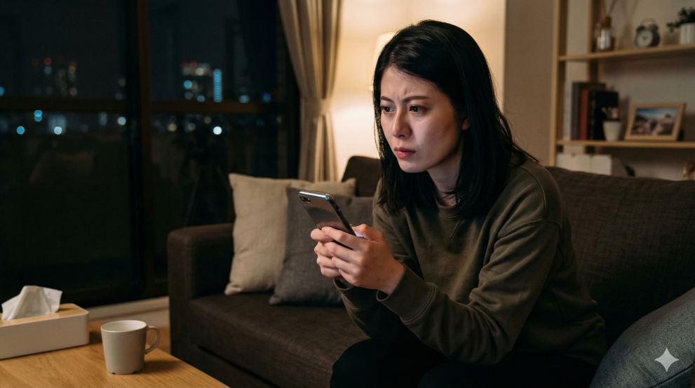 彼に無視されて許せないと起こっている女性