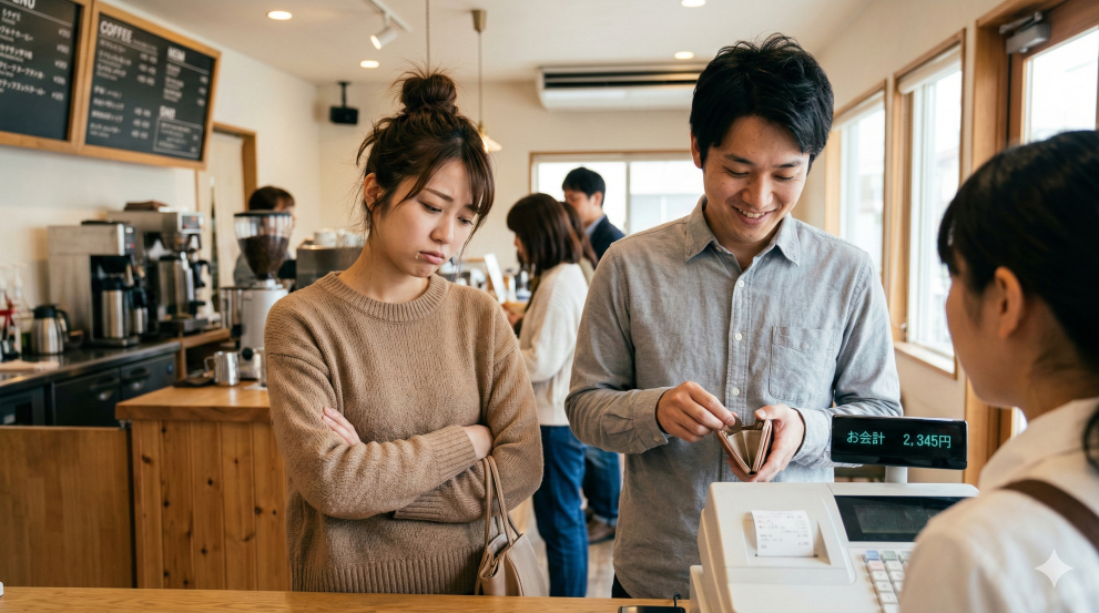 彼氏が優しいけどケチな事にうんざりしてる女性
