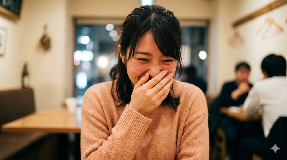 彼の呼び方を変えて照れ笑いする女性