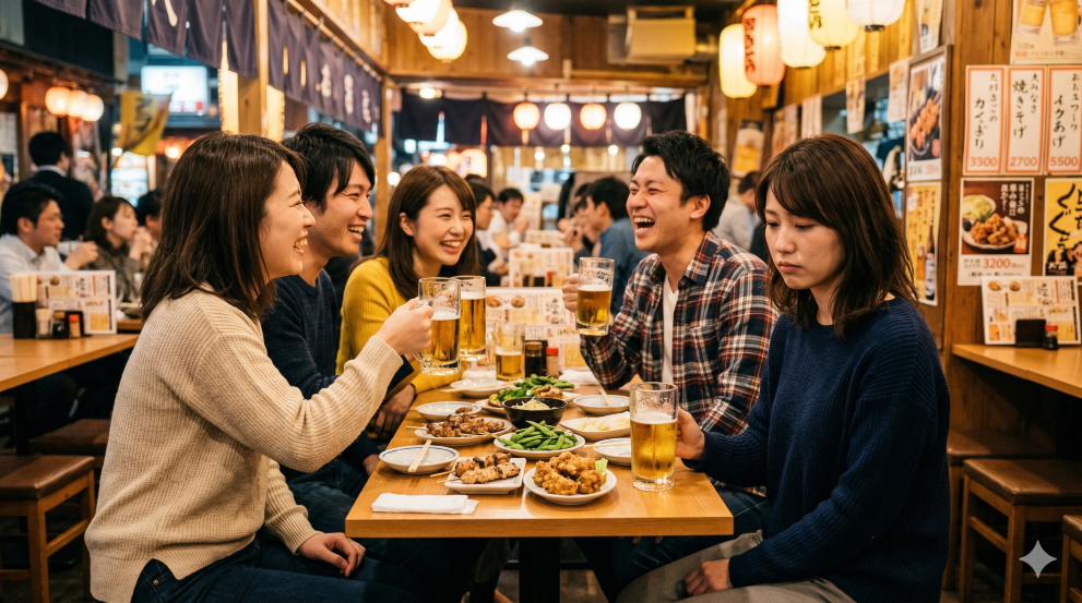 飲み会で一人だけ温度差がある女性