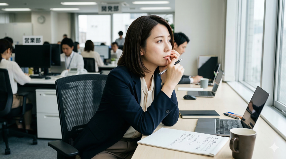 違う部署の男性社員にどうやってアプローチしようか考えている女性