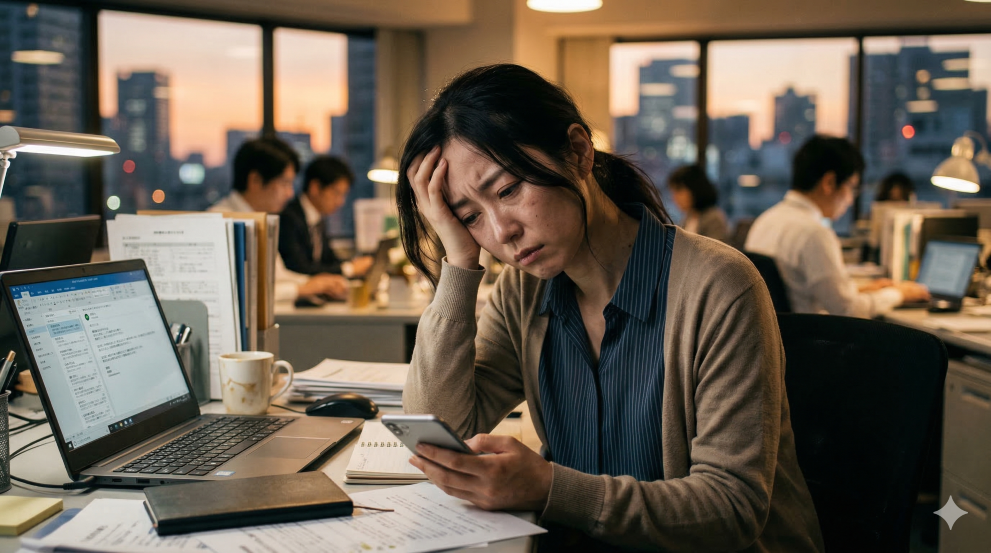 社内恋愛に疲れ切った女性