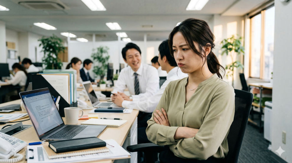 いい雰囲気までいってるのにどうしても付き合おうと言ってくれない男性社員に不満をもつ女性