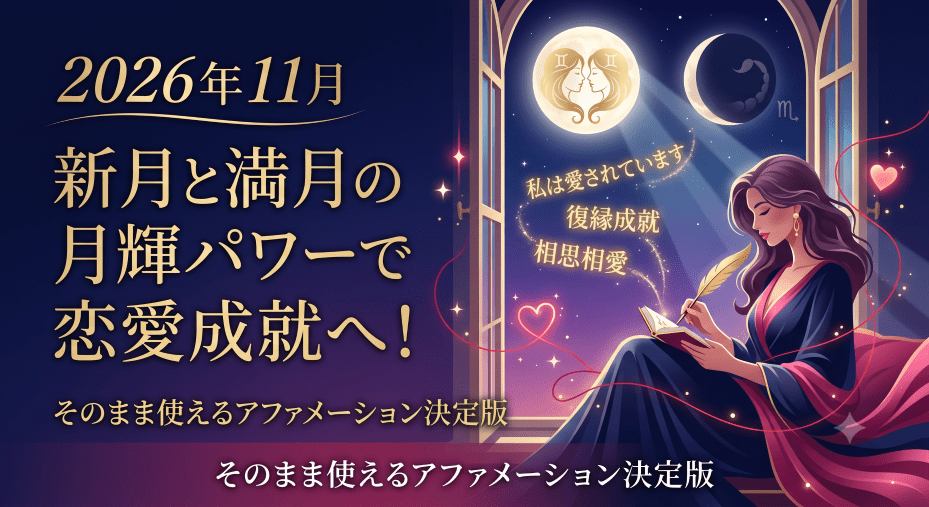 2026年11月 新月 満月 恋愛成就 アファメーション